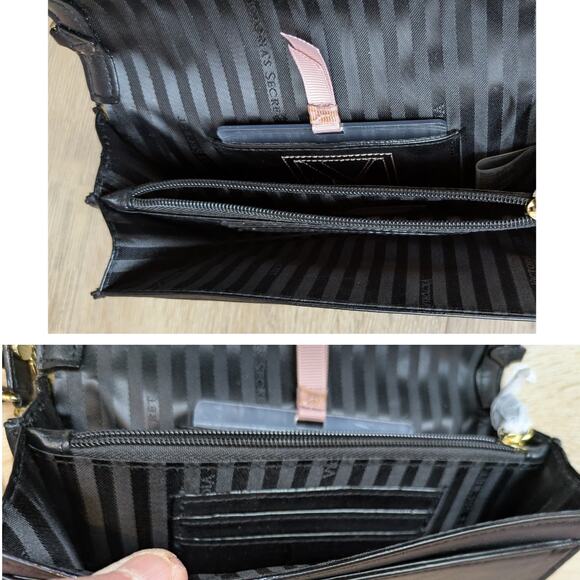 NEW Victorias Secret Crossbody Shoulder Bag Black Gold Chain Small Ltd Edition - Picture 6 of 10